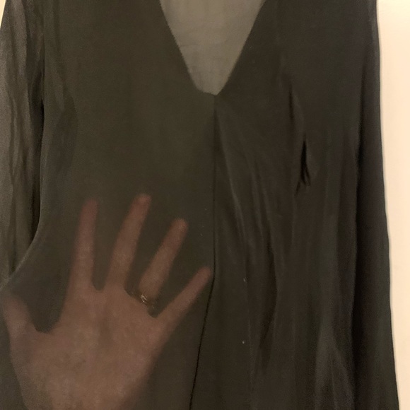 Aritzia Babaton Black Silk Long Sleeve Top - Picture 2 of 5